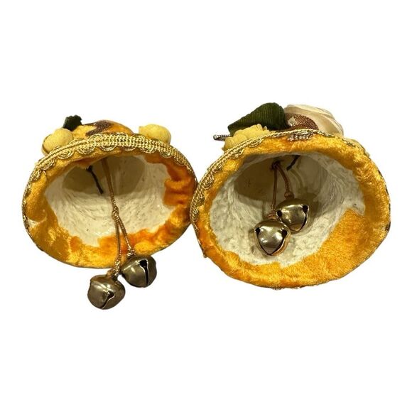 1967 Mr. Christmas Vintage Ornament Gold Velvet Christmas Bell Floral - Picture 4 of 12